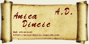 Anica Dinčić vizit kartica